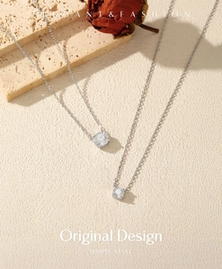 Detailed macro view of S925 silver necklaces with octagon rose cut sparkling diamonds
