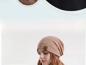 Close-up of the plush fleece lining and knitted texture of the winter beanie and scarf set