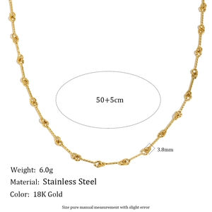 Minimalist 18K gold plated stainless steel layered chain necklace with 3.8mm width links