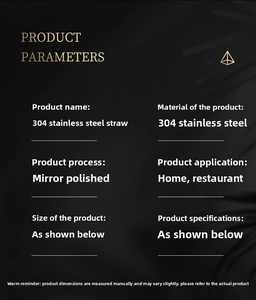 Technical specifications of 304 stainless steel straw spoon with mirror polish details