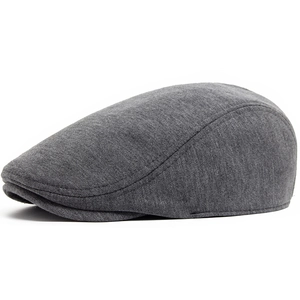 Béret Homme En Coton Tricoté Casquette Plate Vintage Ajustable Chaude Coupe-vent Ivy Duckbill Pour Automne Hiver