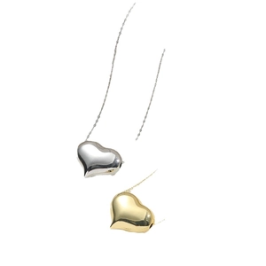 Collane con ciondoli a cuore asimmetrici in oro e argento lucido con catena sottile