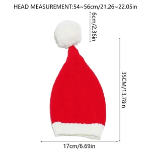 Detailed size chart for Christmas knit hat showing 54-56cm circumference and dimensions