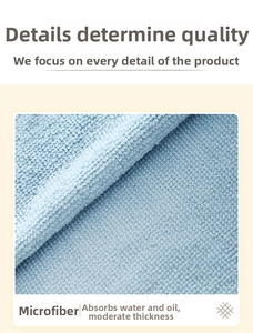 Macro shot of light blue microfiber cleaning cloth showing absorbent looped texture