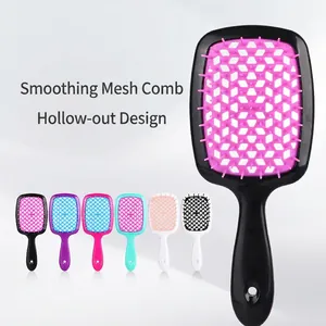 Hollow Out Honeycomb Detangling Hair Brush Vented Massage Comb For Wet And Dry Use Portable Plastic Hair Tool
