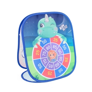 Foldable dinosaur bean bag toss game tent with colorful targets for kids indoor outdoor play