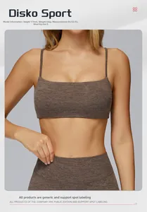 Dettagli del tessuto del reggiseno sportivo yoga grigio antracite spazzolato con doppie spalline