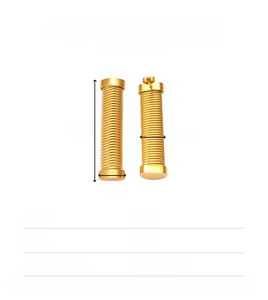 Detailed dimension guide for golden stainless steel cylinder earrings with 55mm length