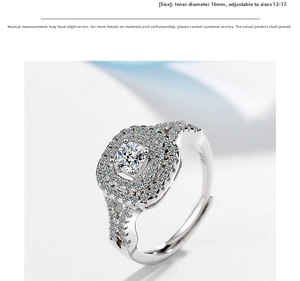 Detailed macro view of S925 sterling silver ring with square cut cubic zirconia stone