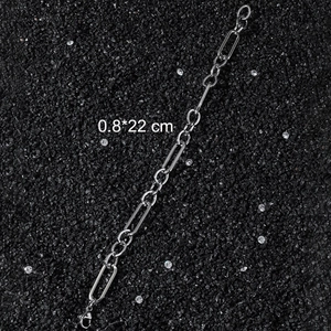 Bracelet chaîne à maillons géométriques en acier inoxydable hip hop style 0,8x22 cm