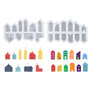 DIY silicone molds for mini European house ornaments and Christmas micro landscape crafts