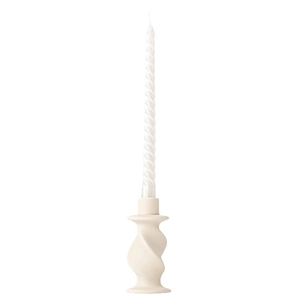 Portacandele in ceramica nordica con candela a spirale bianca per decorazioni da tavola