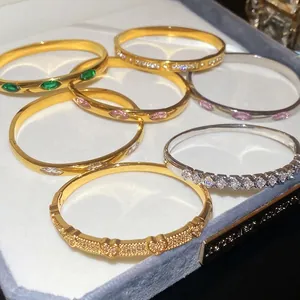 Sparkling zircon heart and oval bracelets in gold and silver finish with colorful gemstones