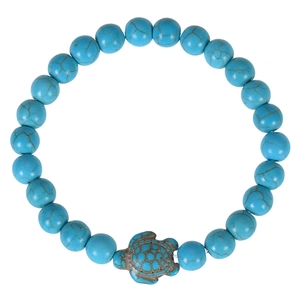 Natural turquoise bead turtle energy bracelet for beach style summer jewelry