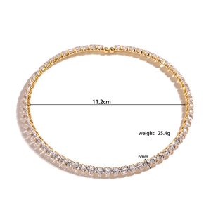 Luxury gold plated tennis bracelet with sparkling heart cubic zirconia on white background