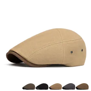 Classic cotton twill flat cap for men and women with side vents and multi-color options