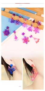 DIY Christmas resin silicone earring molds with snowflake, reindeer and tree shapes