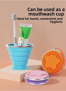 Detailed comparison of silicone folding cups in various colors with star-shaped base design