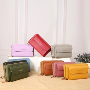 Minimalist double zipper crossbody phone bag for women in multiple vibrant colors