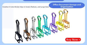 Macro view of multi-color metal wire binder clips showing hollow heart-shaped design
