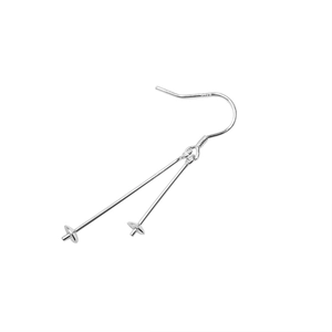 S925 sterling silver earring hooks with double-sided pins for DIY jewelry making