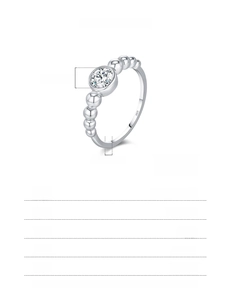 Technical specifications of S925 sterling silver bubble ring with 0.50ct moissanite stone