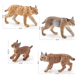 Realistic lynx forest animal model toy set made of solid PVC with detailed hand painting
