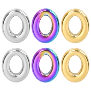 Oval Pendant Stainless Steel Vacuum Plated DIY Jewelry Accessory Minimalist Geometric Style For Women Trendy Elegant