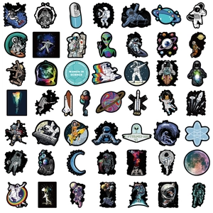 50pcs waterproof cartoon space astronaut stickers for luggage and guitar decoration