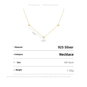 Detailed S925 sterling silver heart necklace specifications and sizing information