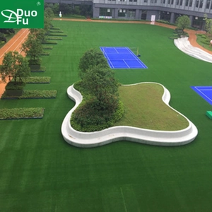 Deep green artificial grass turf roll for outdoor sports fields and garden landscaping