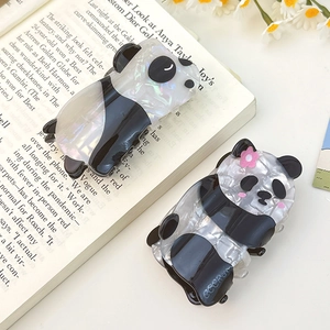 Panda Hair Claw Clip Acetate Pearlescent Cute Cartoon Animal Headwear Accessory For Women Girls