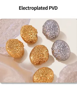 Detailed close-up of PVD plated stainless steel floral beads in gold and silver finishes