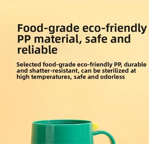 Detailed view of dark green cartoon kids cup made of durable food-grade PP material