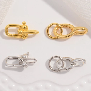 925 Sterling Silver Horseshoe U-Shape Clasp Spring Ring Connector For DIY Necklace Bracelet Jewelry Making Findings
