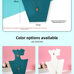 Necklace display stand dimensions 30x11cm with blue and white jewelry busts
