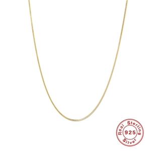Minimalist 925 Sterling Silver Necklace Adjustable O-Chain Gold Plated Classic Fashion Jewelry For Women