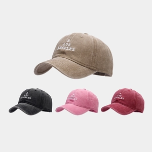 Vintage Washed Cotton Baseball Cap With Embroidered Letter A Los Angeles Sun Protection Retro Casual Hat For Men Women