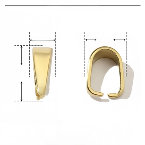 Detailed size parameters of 18K gold plated stainless steel jewelry pendant clasp