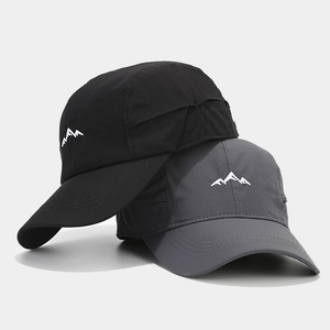 Breathable quick-dry baseball cap with mountain embroidery for outdoor hiking and adventure