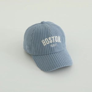 Casquette de baseball en velours côtelé bleu avec broderie Boston 1630 pour enfants
