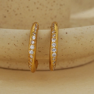 925 Sterling Silver C-Shaped Stud Earrings Micro Pave Cubic Zirconia Elegant Fashion Jewelry For Women
