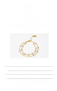 Detail view of double-layer natural pearl bracelet with 0.85cm freshwater baroque pearls