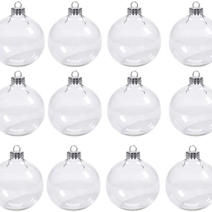 Clear Christmas Baubles Ornaments Fillable PET Plastic Round Balls With Silver Cap For Holiday Tree Decor DIY Party