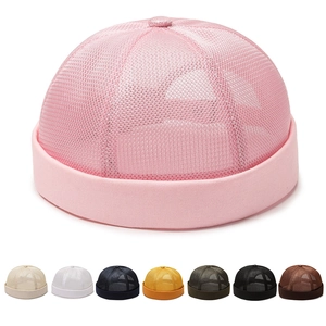 Pink breathable mesh docker cap for summer with 8-color options displayed below