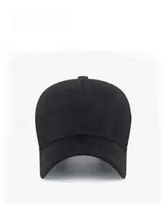 Detail of classic black baseball cap featuring 3D dimensional embroidery on the front