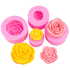 3D Rose Flower Silicone Mold For DIY Handmade Soap Candle Making Plaster Fondant Chocolate Cake Decorating Tools