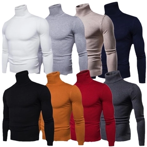 Slim fit men's turtleneck sweater in eight solid colors with premium knitted texture