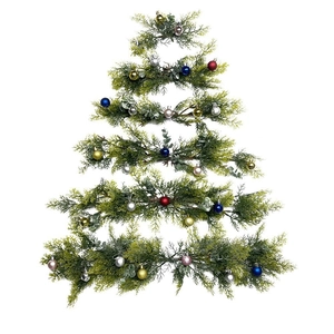 Wall-mounted DIY Christmas tree with colorful baubles and realistic pine branches