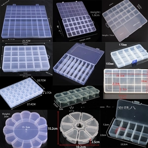 Various transparent PP plastic storage boxes with multiple compartments for beads and parts
